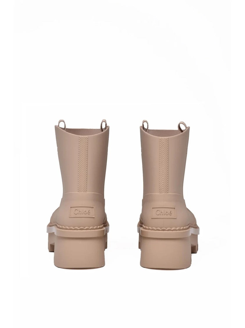 Chloé Beige Rubber Galosh Boots