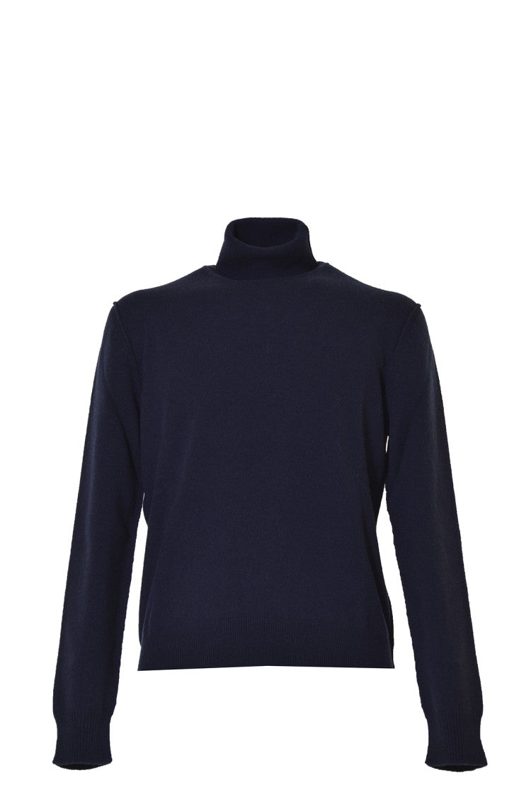 Maison Margiela Blue Cashmere Turtleneck Sweater