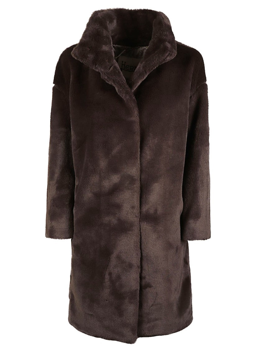 Herno Soft Alternative Fur Long Plush Coat