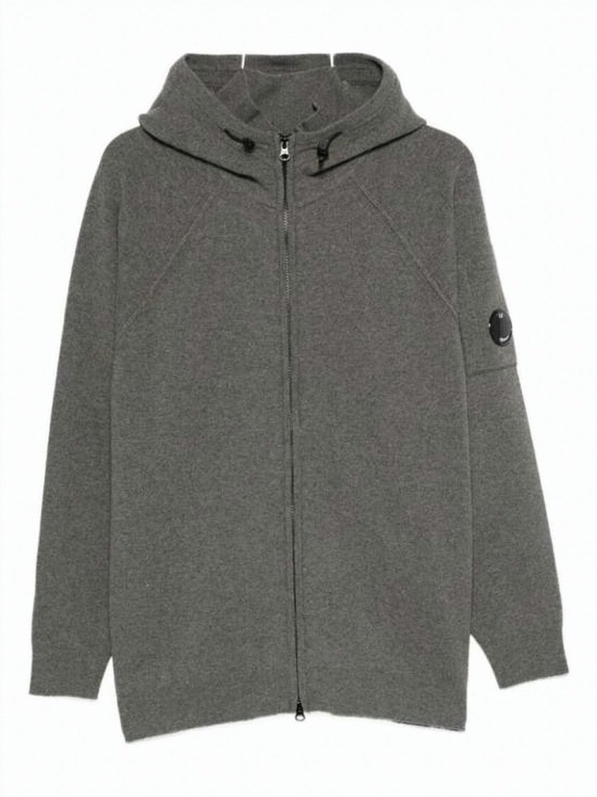 C.P. Company Full-Zip Hooded Sweater In Soft Wool Blend