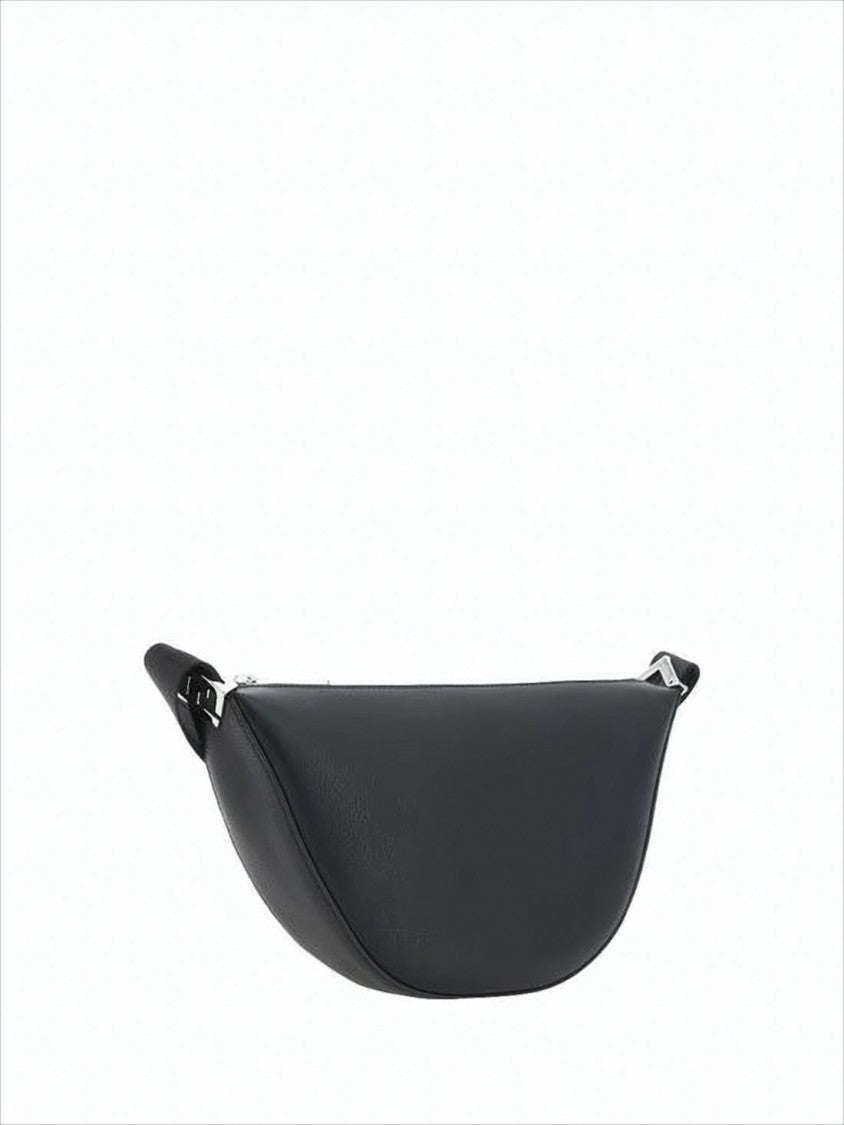 Fendi Curved Black Calf Leather Belt Bag With Zip Closure