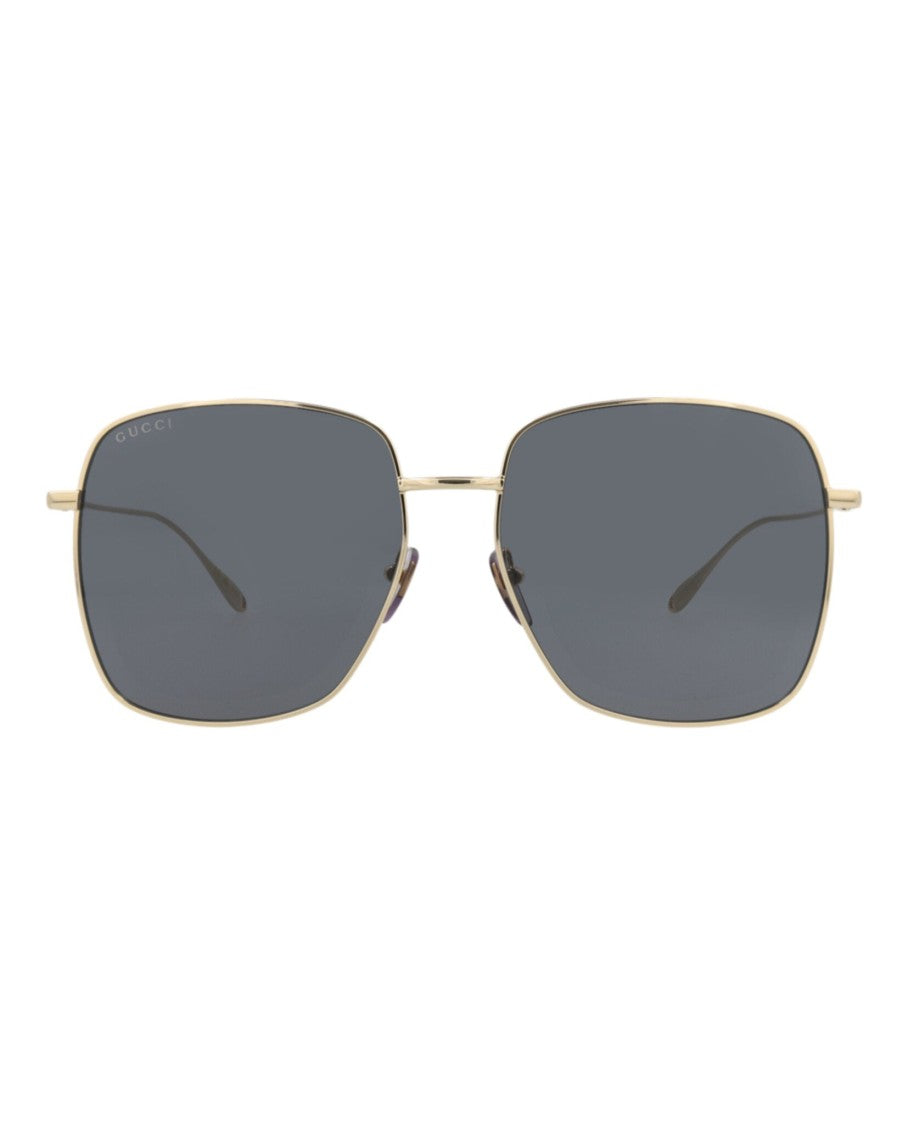 Gucci Square-Frame Metal Sunglasses