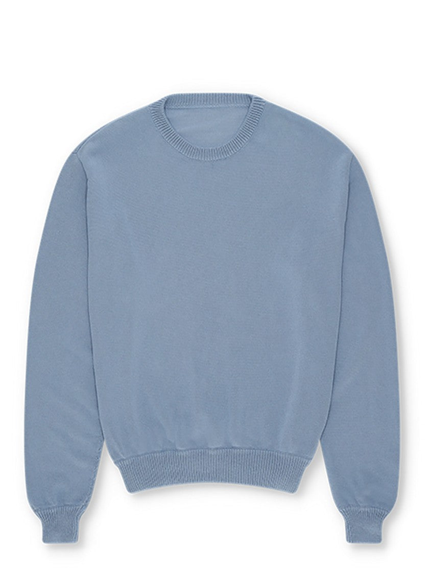 Fortela Light Blue Cotton Crew Neck Sweater