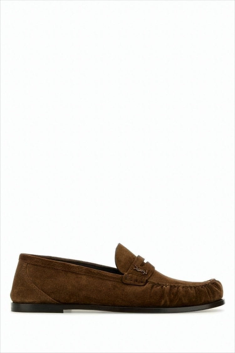 Saint Laurent Refined Brown Suede Loafers