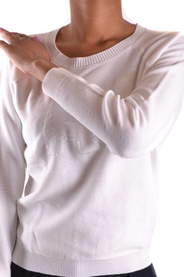 Armani White Classic Knit Sweater
