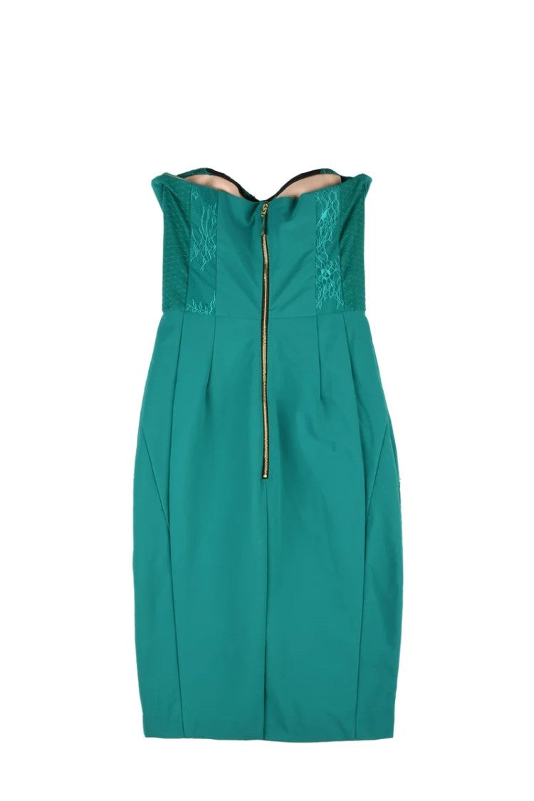 Elisabetta Franchi Heart Neckline Sheath Dress - Green