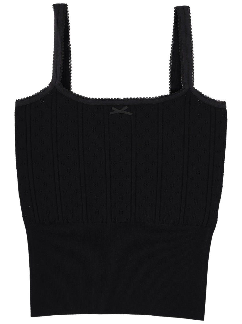 J. W. Anderson Fitted Bow Ribbed Knit Top