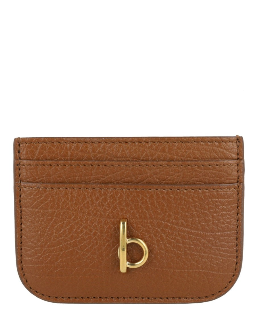 Burberry Rocking Horse Pebbled Calfskin Leather Card Case