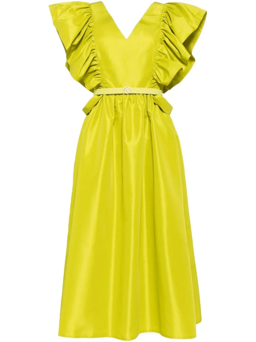 Saiid Kobeisy Taffeta Dress With Gathered Sleeves