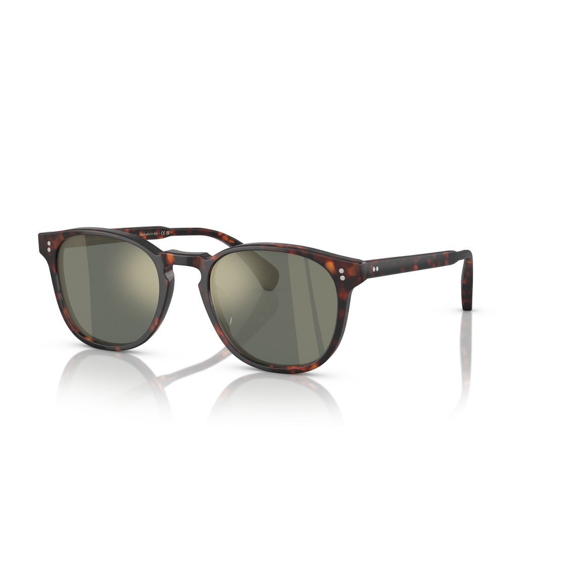 Oliver Peoples 0Ov5298su Classic Round Frame Tortoiseshell Sunglasses With Reflective Lenses