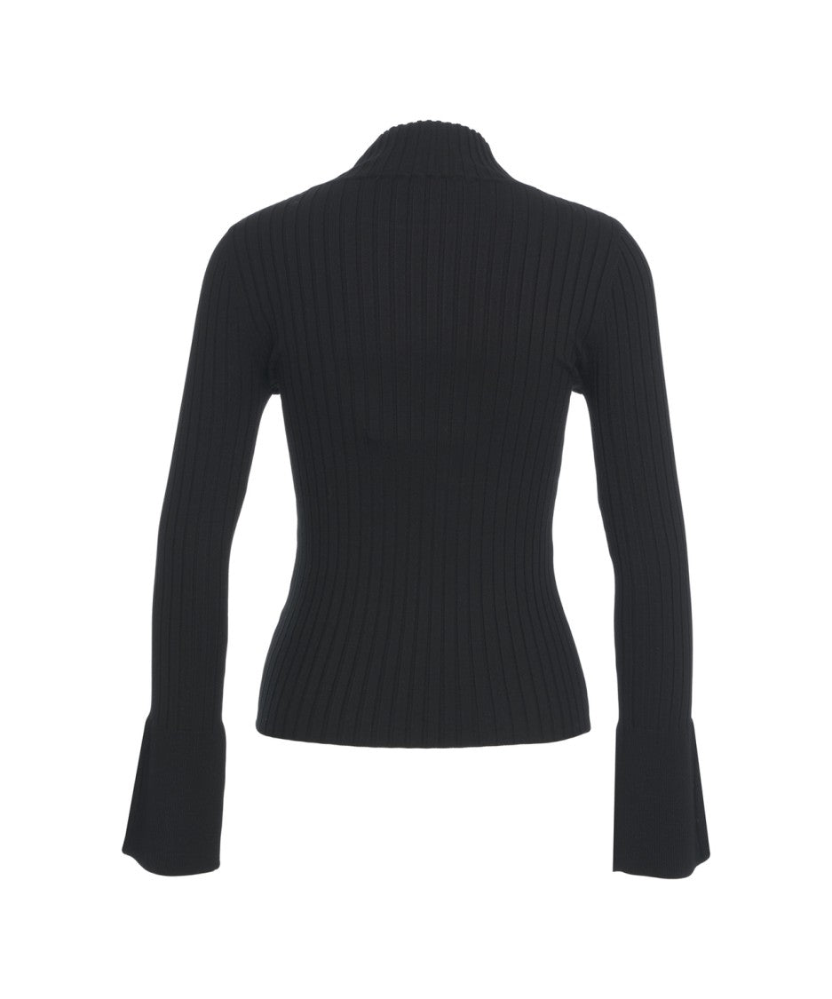 Kaos Ribbed Knit Top With High Neckline