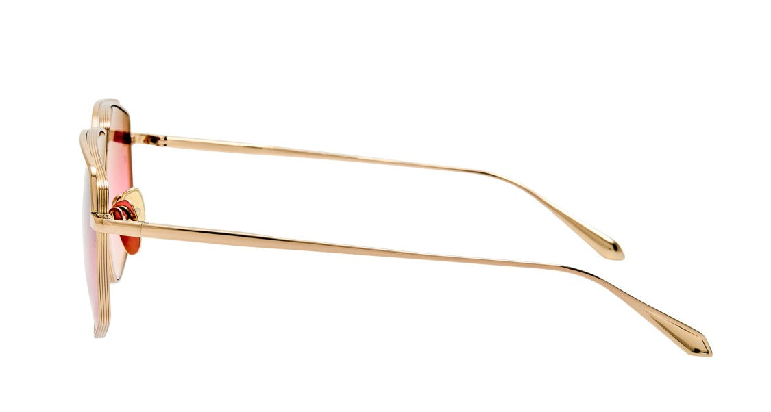 Linda Farrow Lfl Geometric Oversized Sunglasses With Gold-Tone Titanium Frame