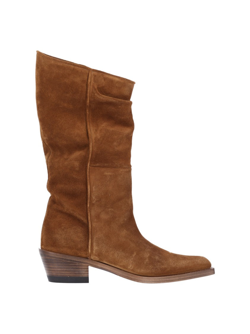 Khaite Brown Clive Pointed Suede Boots