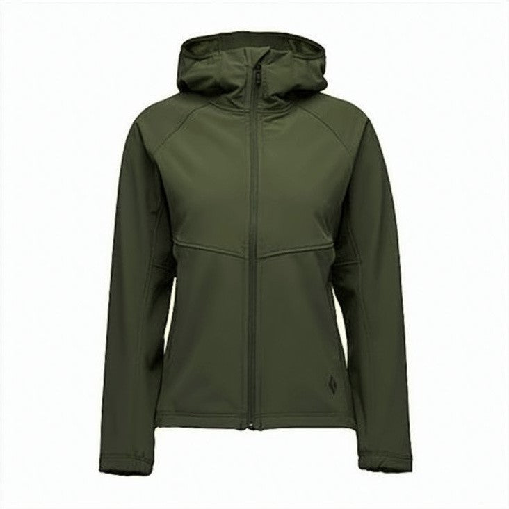Black Diamond Fitted Hooded Jacket With Subtle Detailing