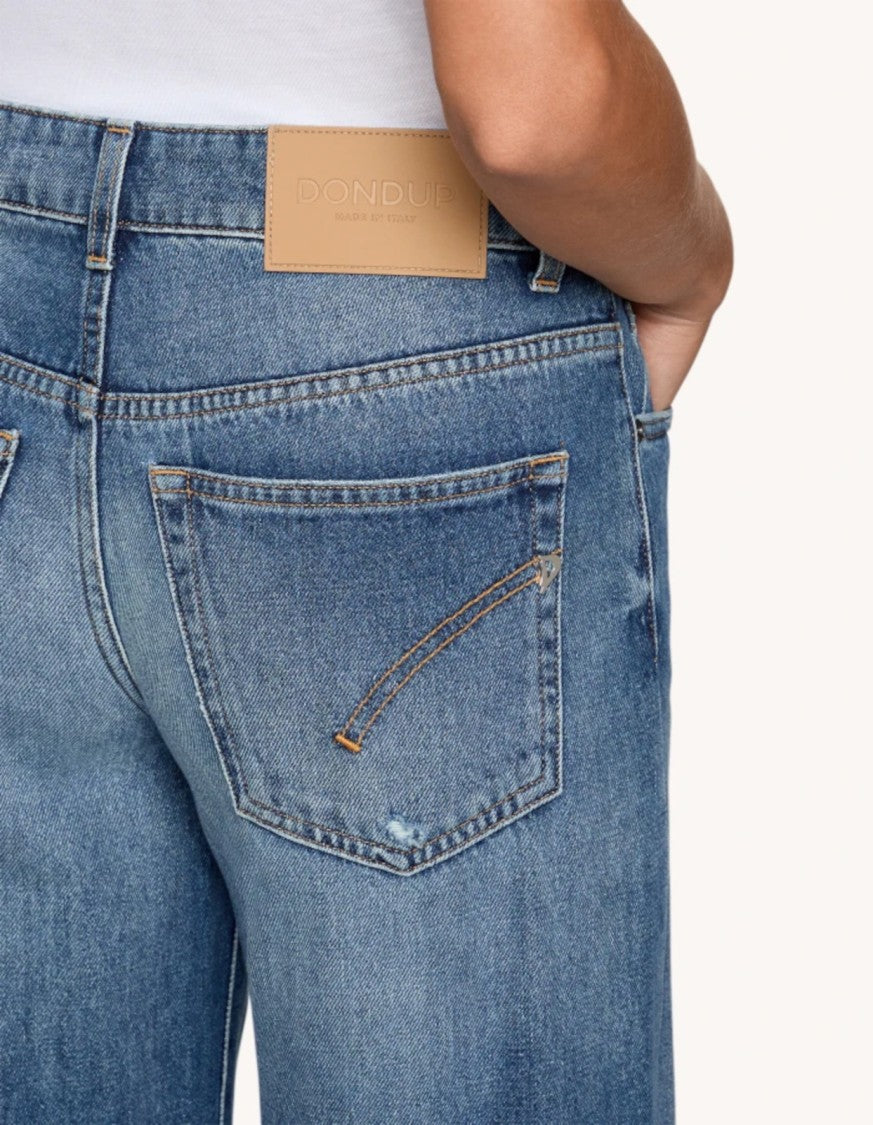 Dondup High-Waisted Wide-Leg Jeans With Vintage-Inspired Fading