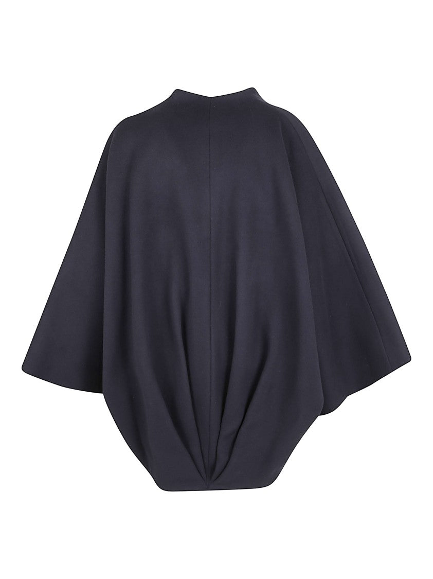 Balmain Oversized Wool Wrap Coat With Gold-Tone Buckle Detail