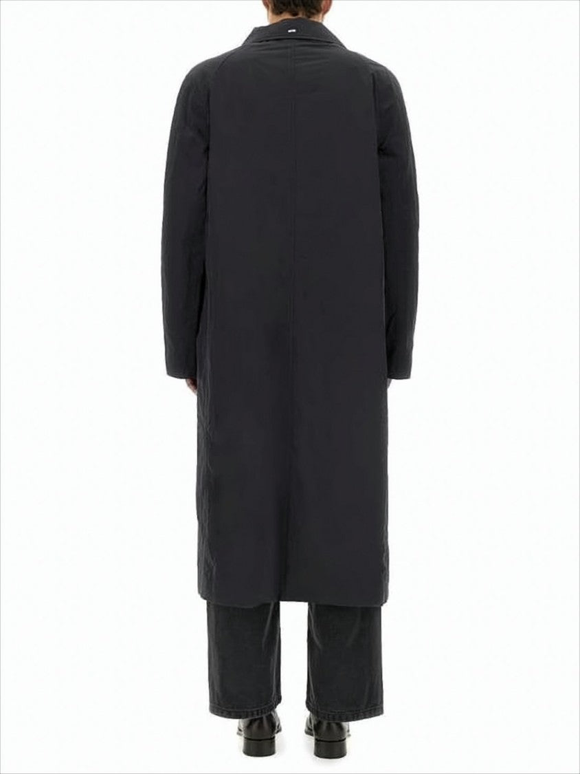 Our Legacy Black Long Coat With Classic Collar