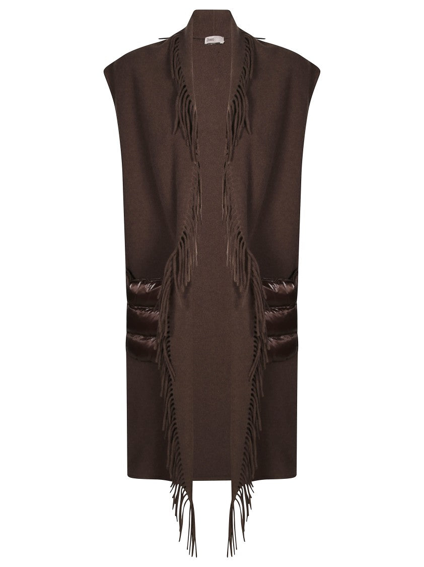 Herno Fringe-Accented Wool Gilet With Nylon Pockets