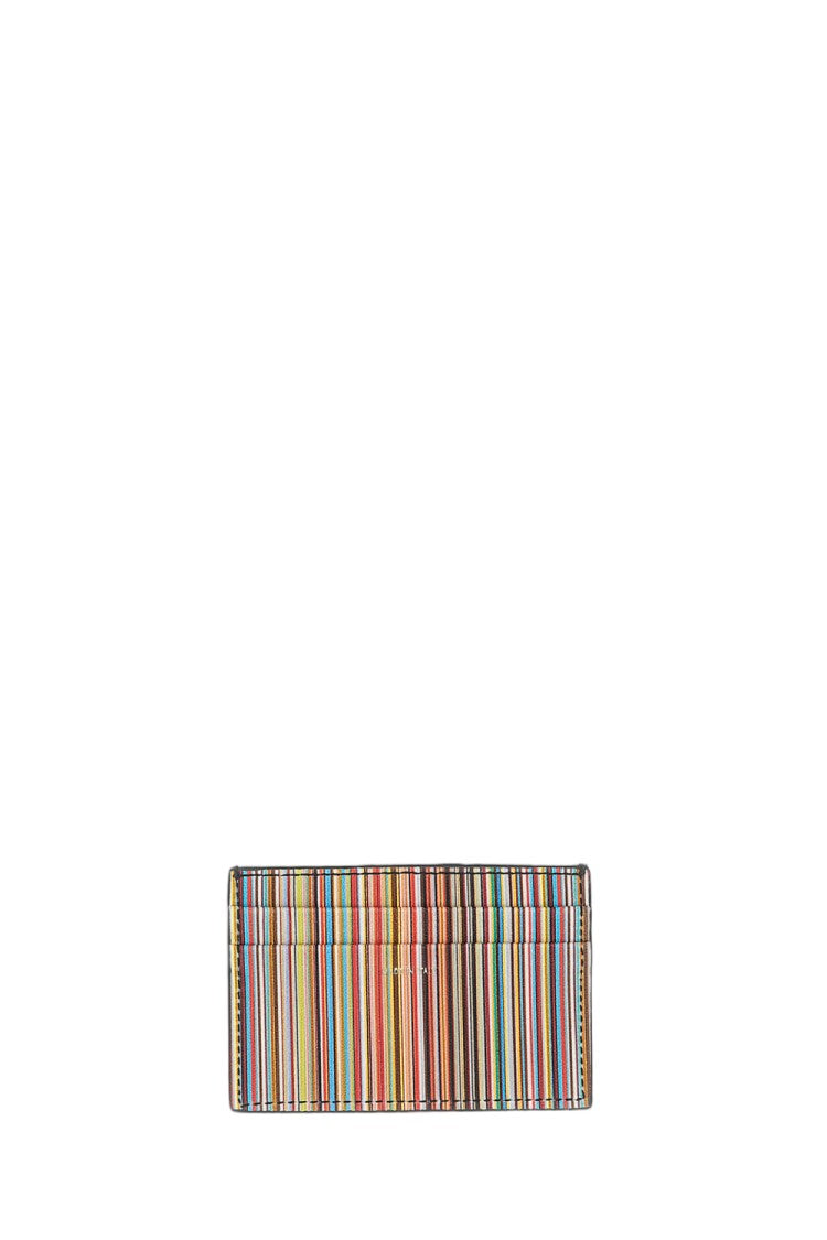 Paul Smith Double-Sided Leather Card Holder With Multicolor Stripe