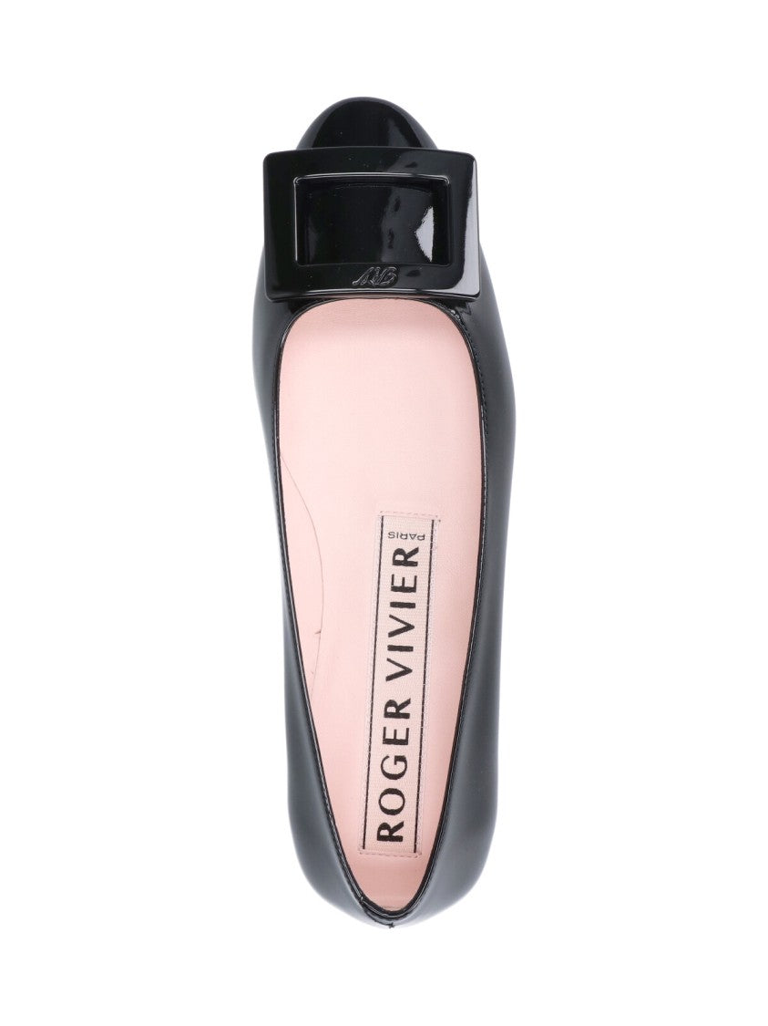 Roger Vivier Black U Look Patent Leather Flats