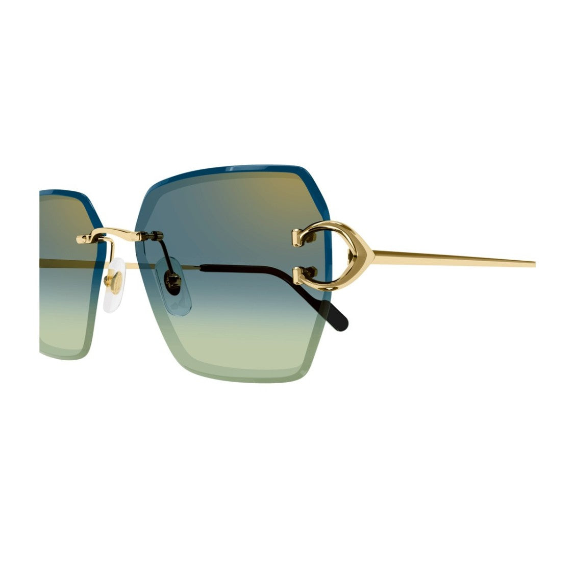 Cartier Gold Décor C Classique Oversized Square Sunglasses