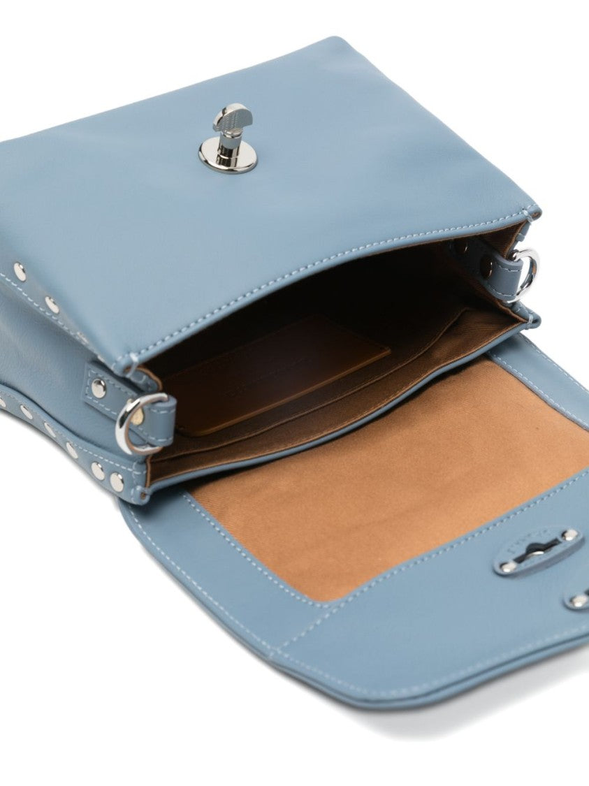 Zanellato Light Blue Studded Strap Shoulder Bag