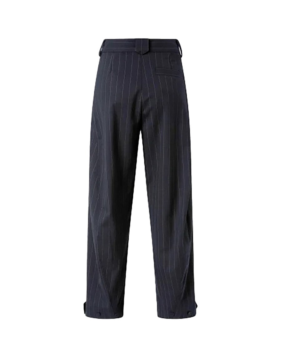 Pinko Blue Pinstriped Wool Balloon Pants