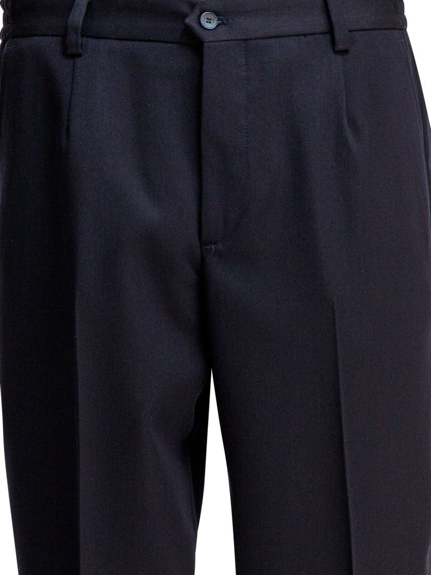 Briglia Tailored Black Trousers In 100% Virgin Wool