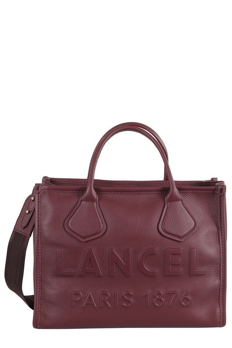 Lancel Rectangular Grained Leather Shoulder Bag