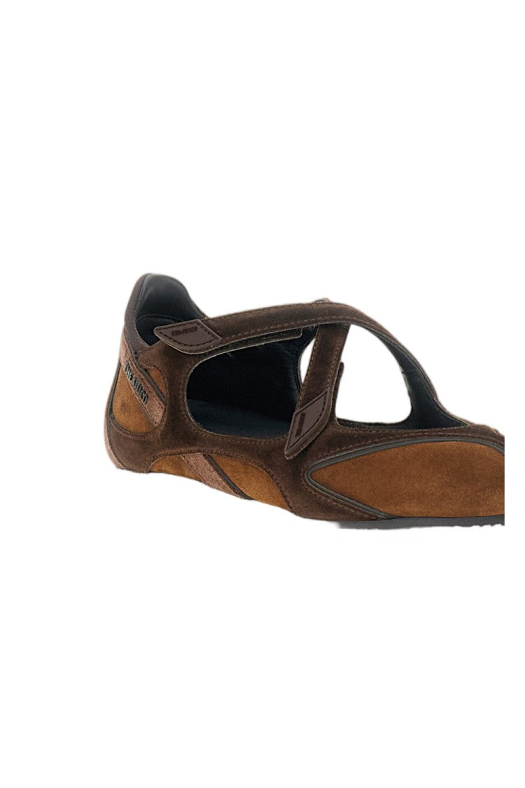 The Attico Brown Suede Floor01 Velcro Flats