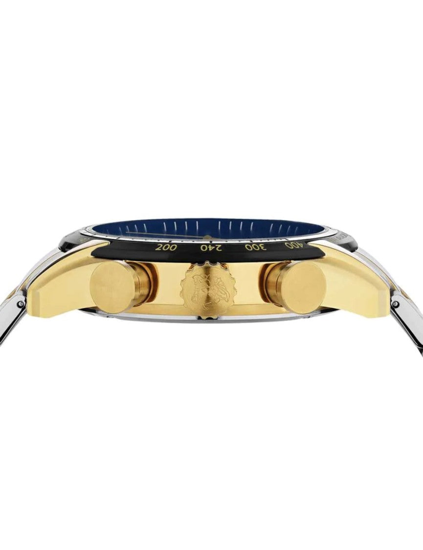 Versace Greca Logo 38Mm Women's Analog Watch With Blue Leather Strap