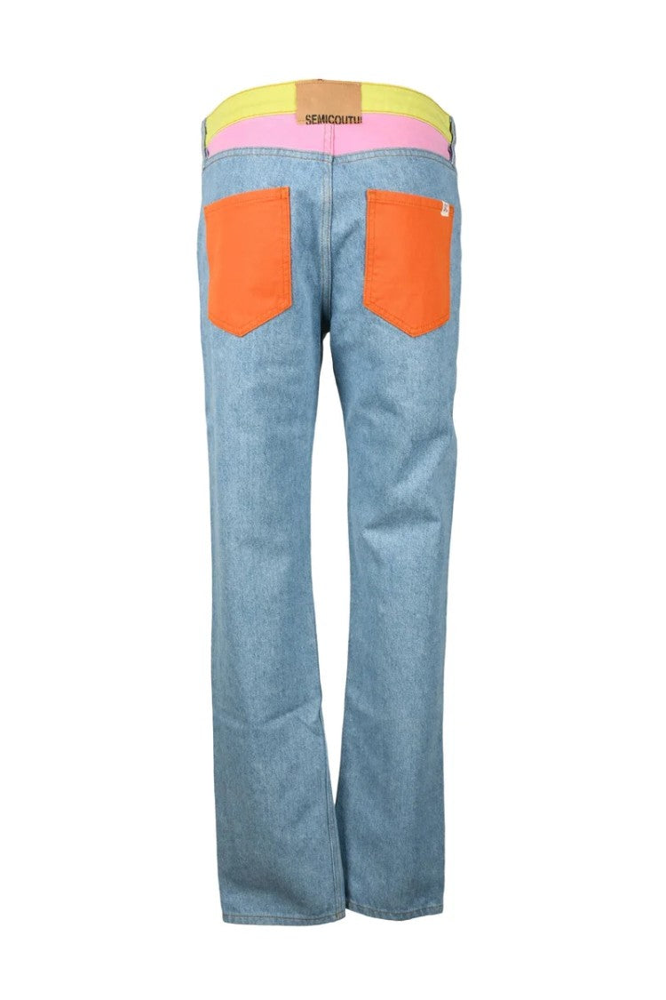 Semi Couture Light Blue Cotton Denim Jeans