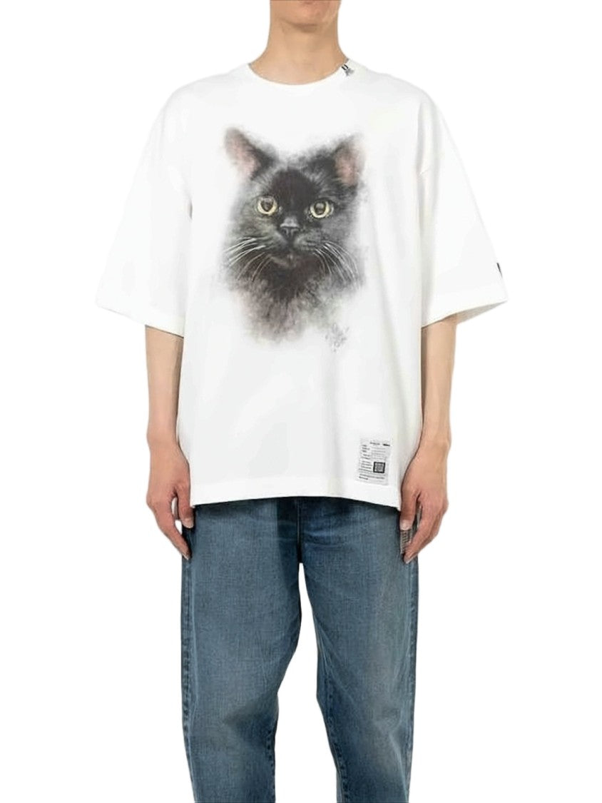Maison Mihara Yasuhiro Loose Fit Short-Sleeve T-Shirt With Cat Graphic