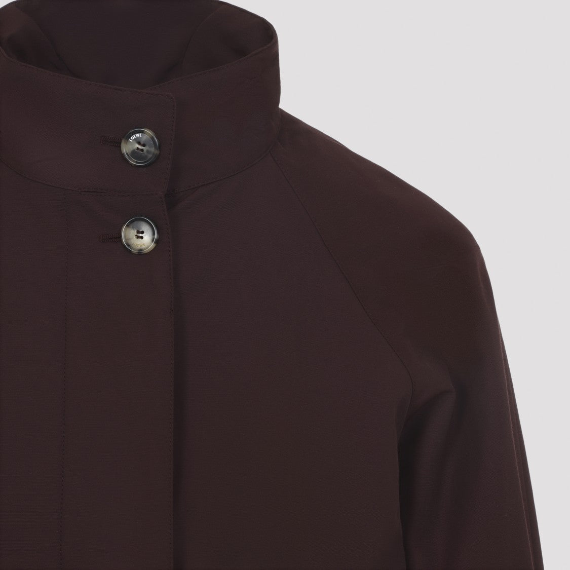 Loewe Short Burgundy Cotton Trench