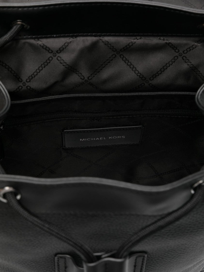 Michael Kors Textured Leather Backpack With Flap Closure