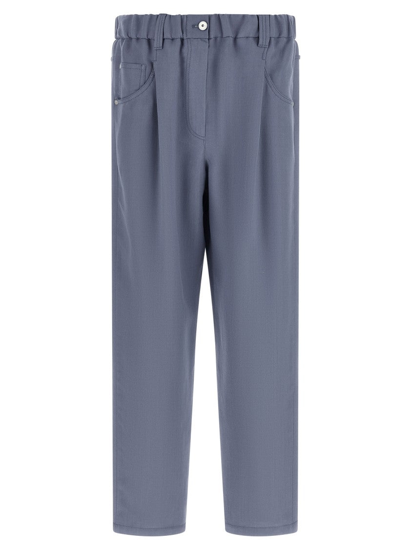 Brunello Cucinelli 'Baggy' Viscose And Linen Fluid Twill
