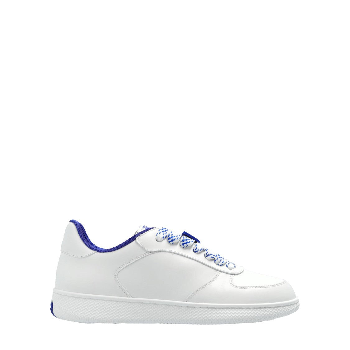 Burberry Calf Leather Sneakers With Contrasting Sole And Woven Laces
