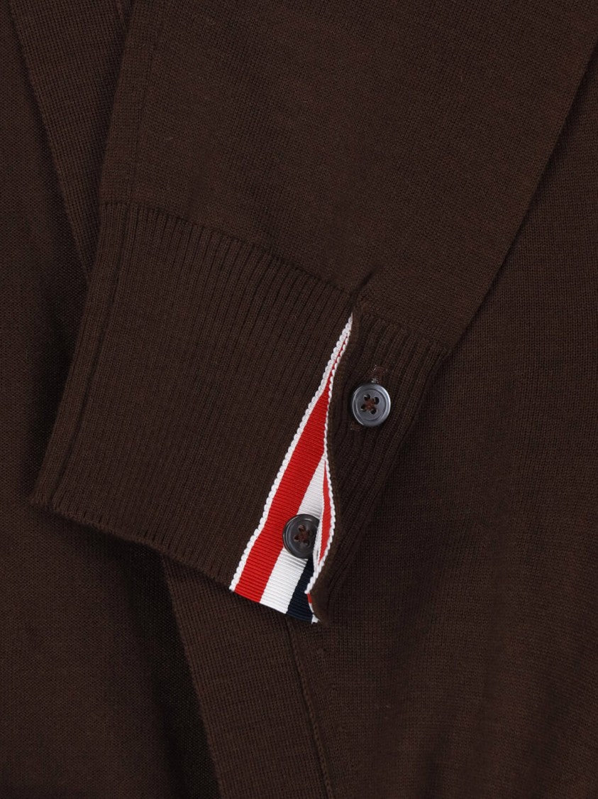 Thom Browne Brown Virgin Wool 4-Bar Cardigan