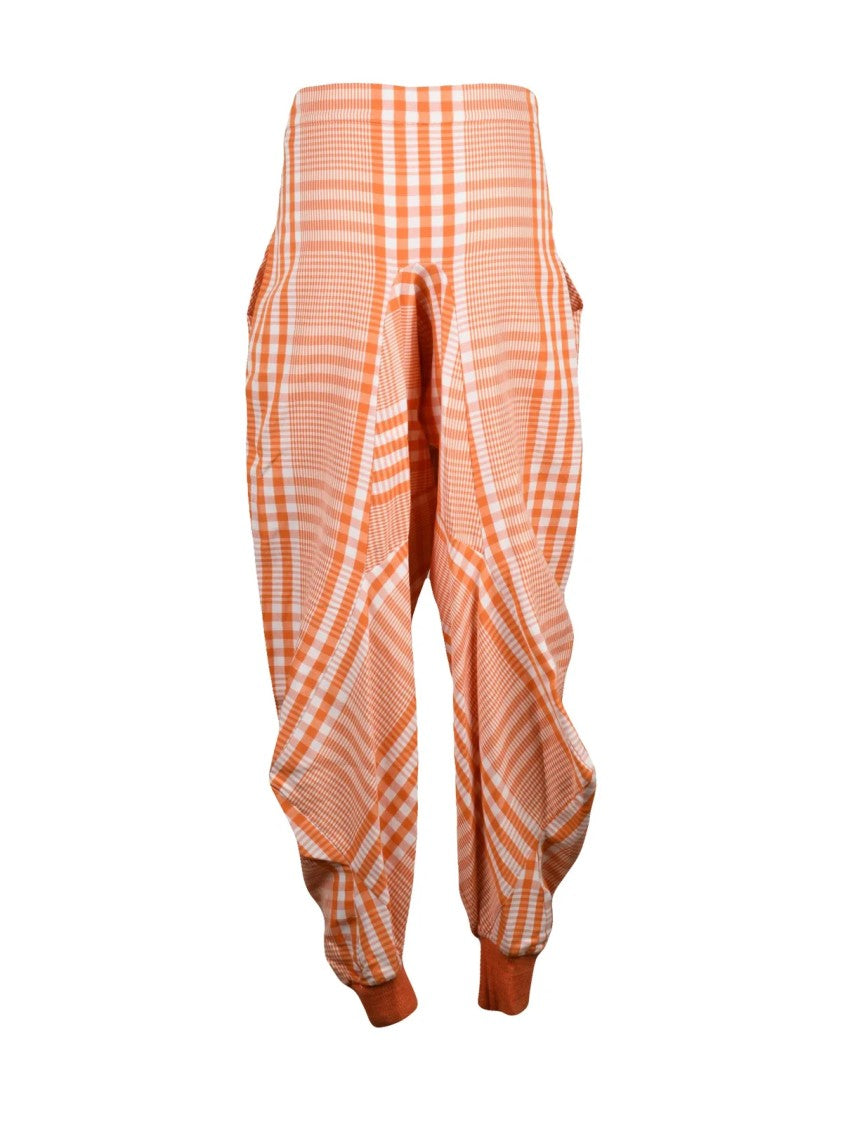 Vivienne Westwood Harem Leg Trousers With Bold Checkered Pattern And Adjustable Waistband