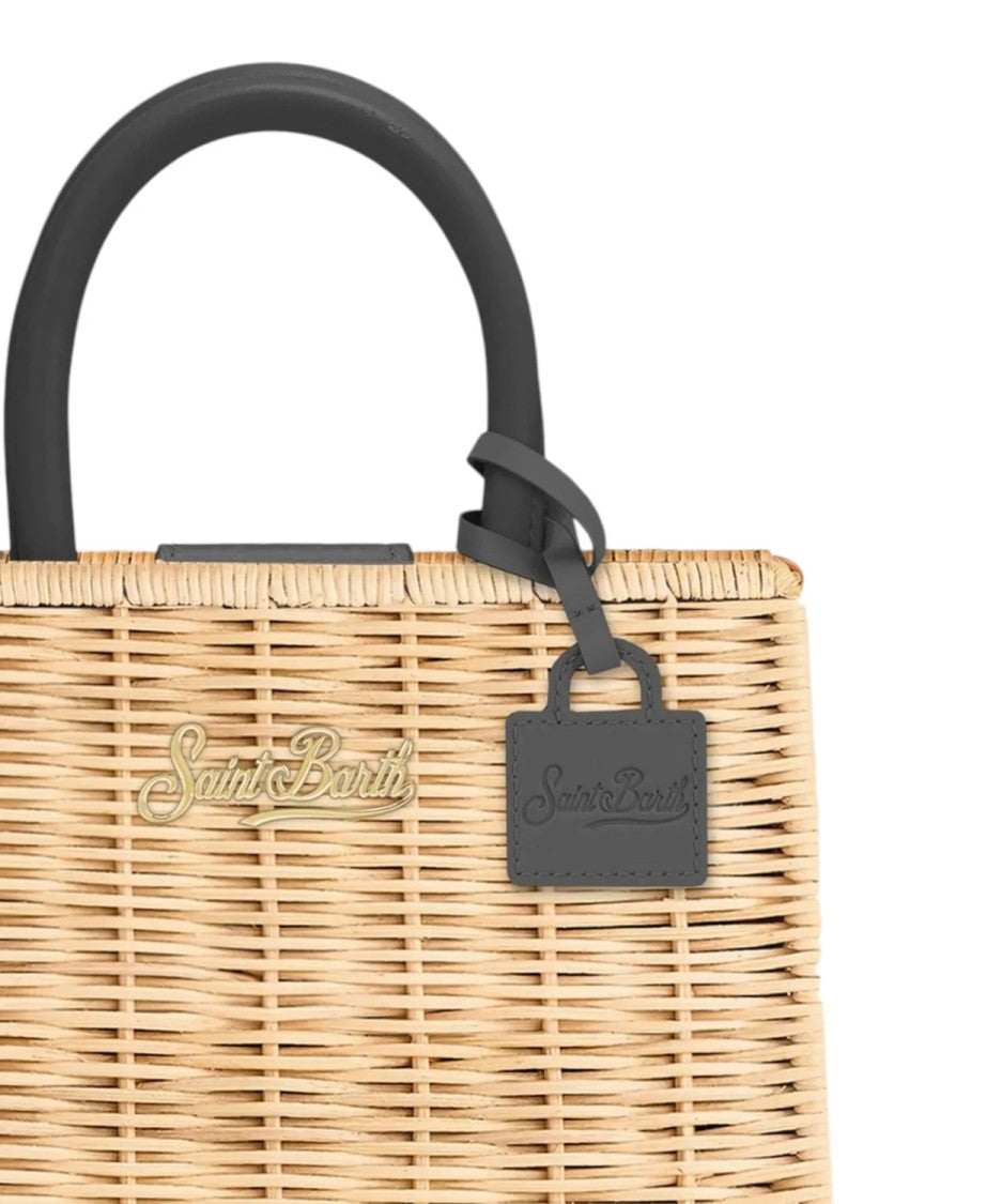 Mc2 Saint Barth Structured Rectangular Handbag With Smooth Rounded Handles