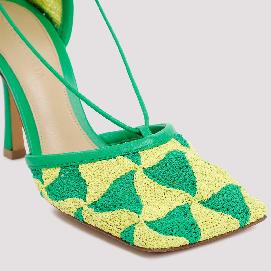 Bottega Veneta Green Ad Yellow Stretch Sandals
