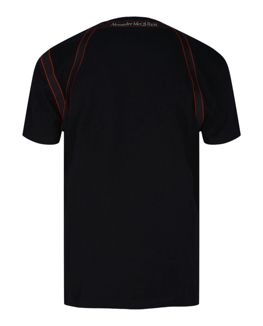 Alexander Mcqueen Tape Logo Harness Crewneck T-Shirt