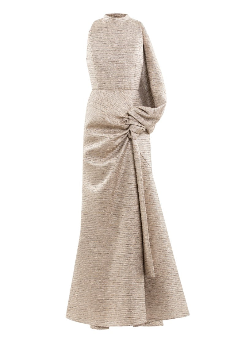 Saiid Kobeisy Light Gold Brocade Dress