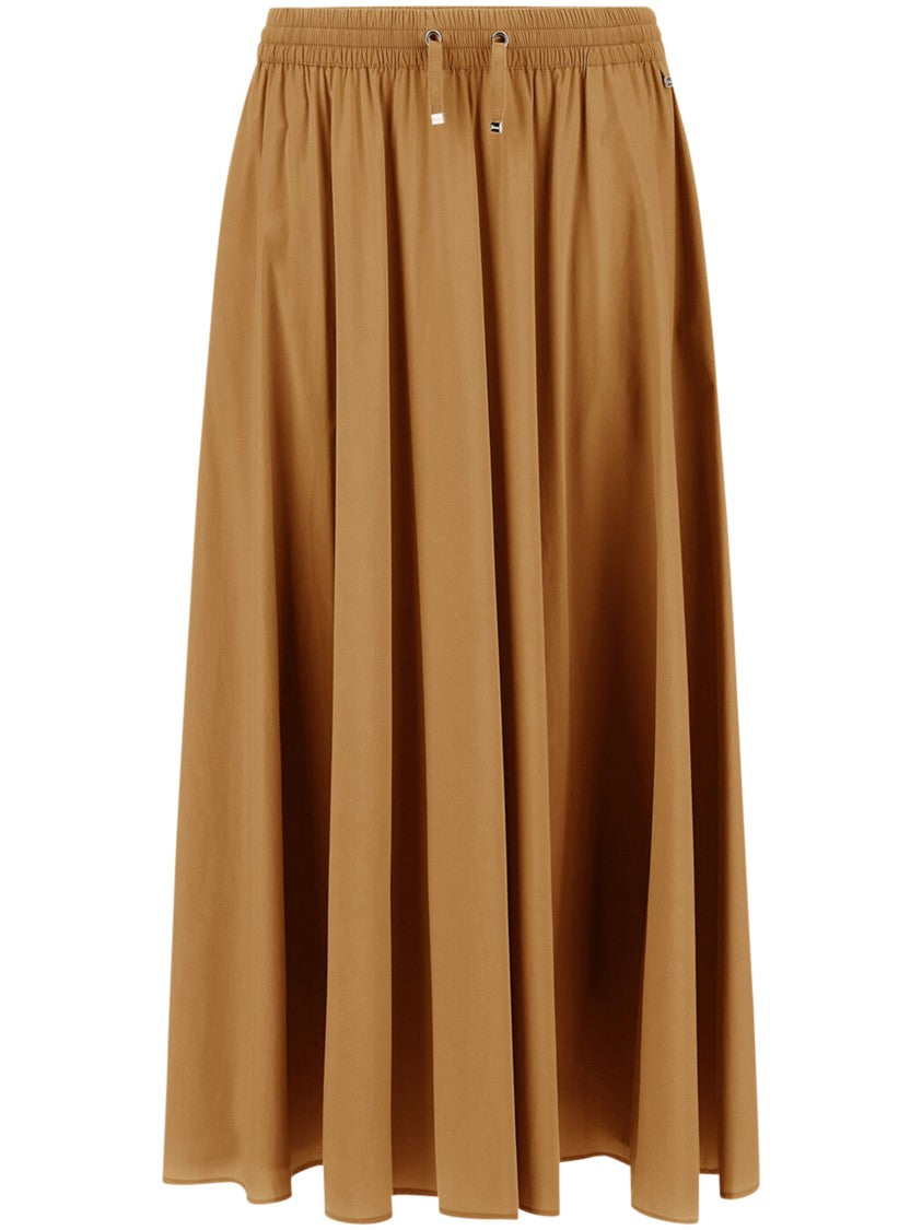 Herno Camel-Colored Skirt With Elastic Waistband And Flowing Silhouette