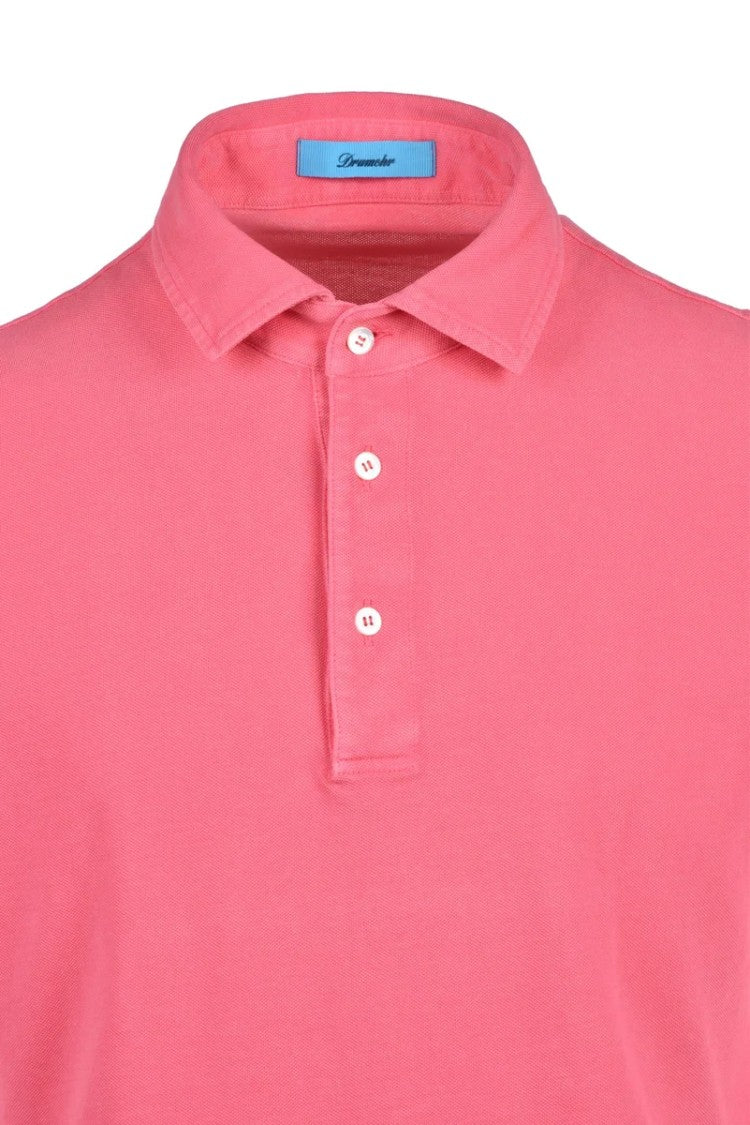 Drumohr Fuchsia Cotton Polo Shirt