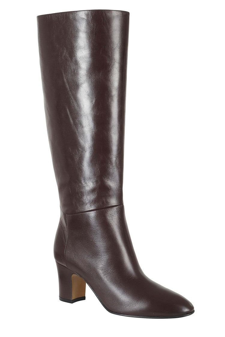 Alberta Ferretti Brown High Shaft Leather Sole Leather Boots
