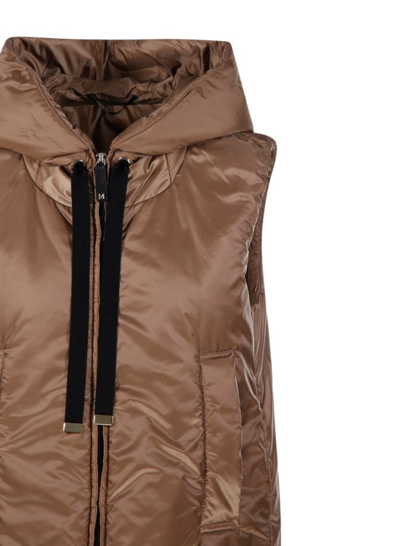 Max Mara Water-Repellent Padded Canvas Hooded Gilet