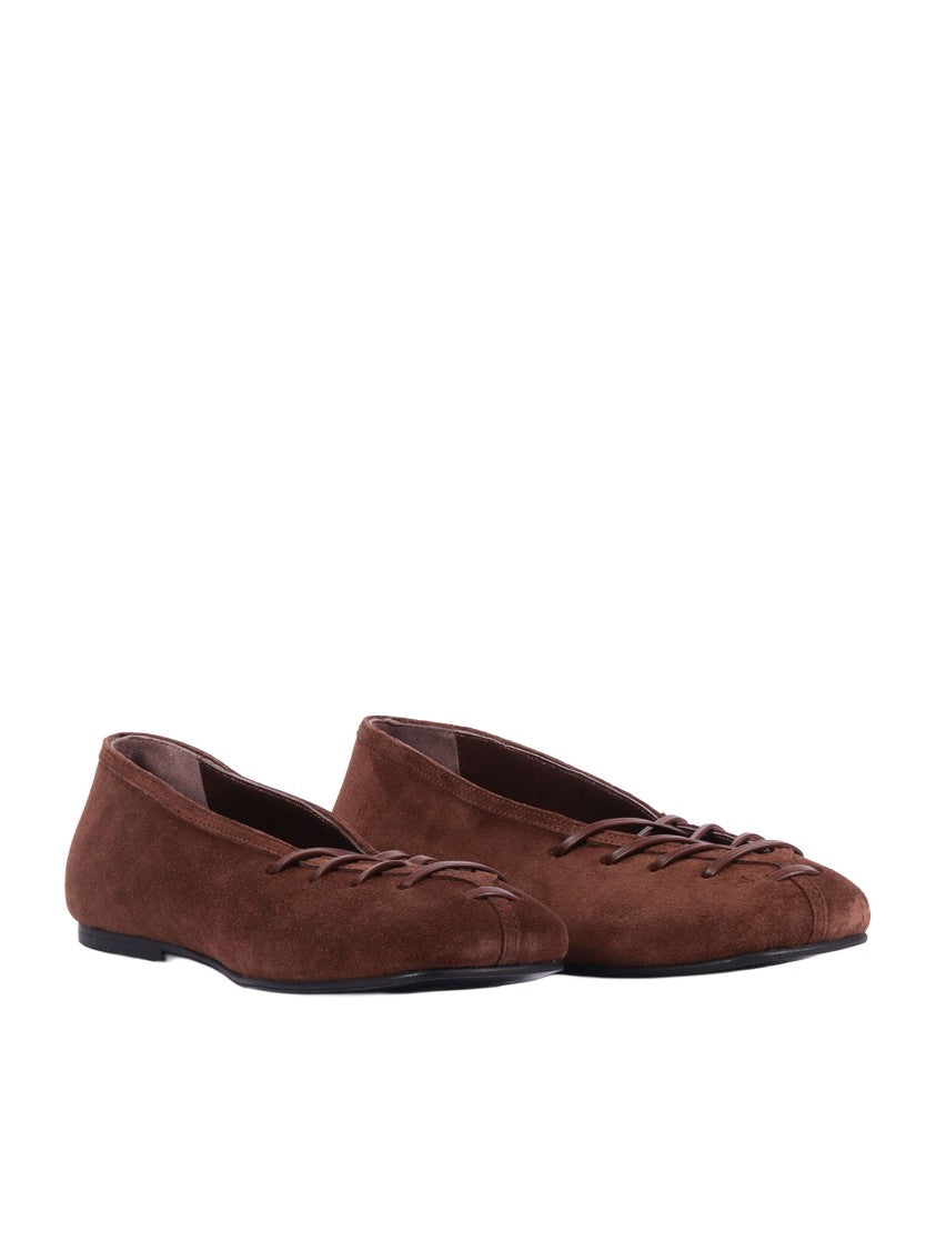Alohas Brown Bumi Suede Leather Flats