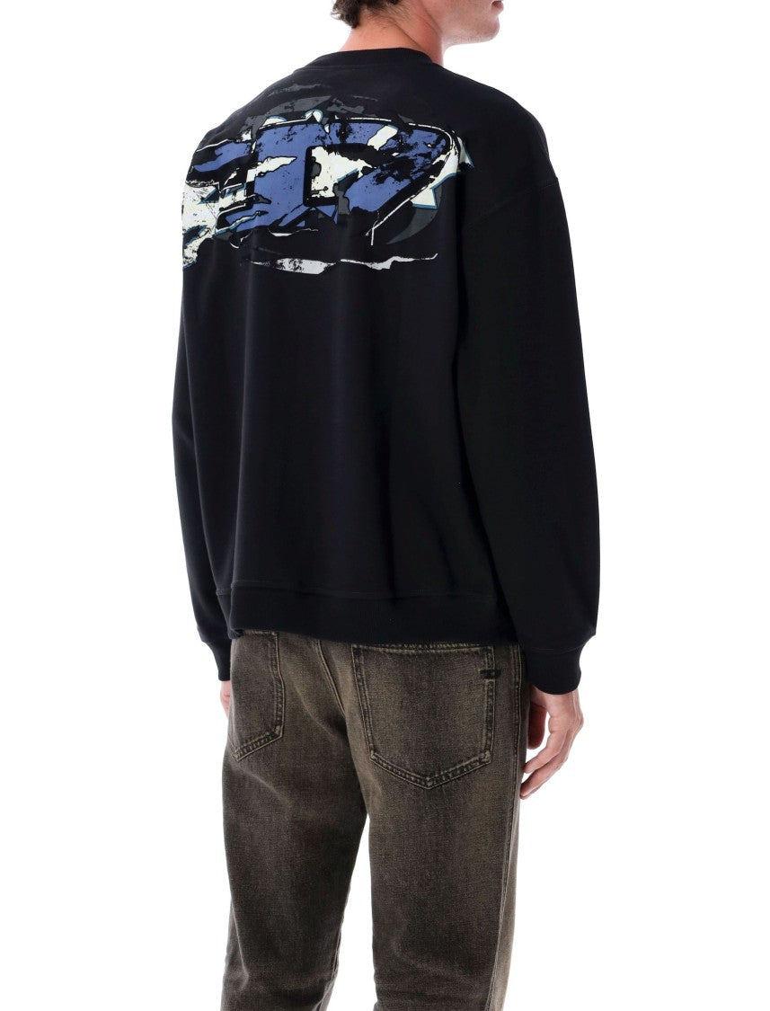 Diesel Relaxed-Fit Black Sweatshirt With Abstract Graphic