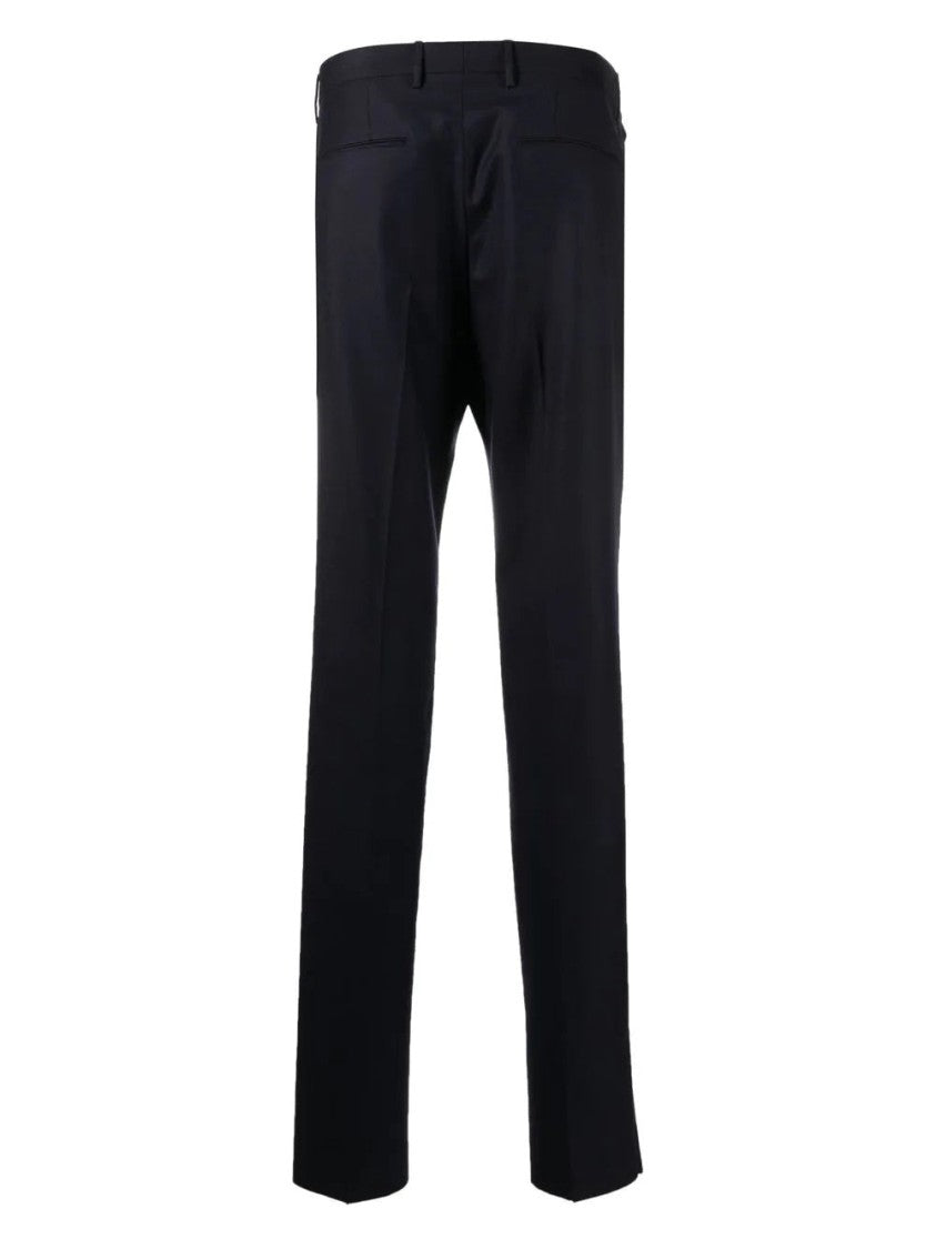 Tagliatore Tailored Blue Wool Formal Trousers